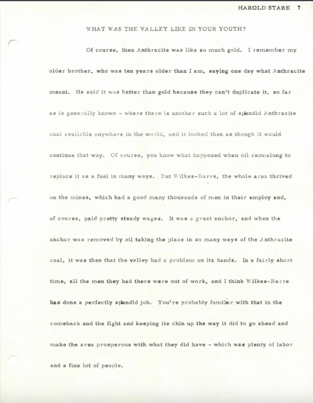 Page 7 of Oral History transcript of Harold Stark, autumn 1967.jpeg