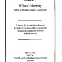 May 10, 2003 Academic Awards Ceremony