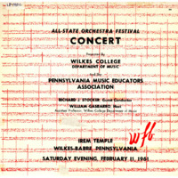 All-State Orchestra Festival, presented by Wilkes College Department of Music, and the Pennsylvania Music Educators Association,  1961 February 11
