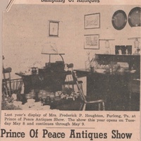 A Newspaper Clipping from the Dallas Post, entitled, &quot;Prince Of Peace Antiques Show Will Feature Six Miniature Rooms,&quot; exhibiting Mrs. Fisher&#039;s Dollhouse, [ca. 1940s-1960s]