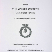 Wilkes College Concert Band Program, 1970 December 17