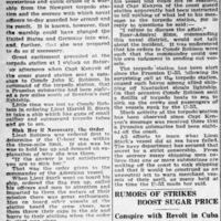 Newspaper clipping from the Republican, titled, "U.S. Warship Ordered To Sink Submarine," 1917 February 20 Newspaper clipping from the Republican, titled, "U.S. Warship Ordered To Sink Submarine," 1917 February 20
