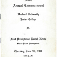 June 5, 1941 Bucknell University Junior College (BUJC) 7th Annual Commencement