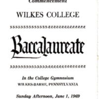 Baccalaureate Service for 22nd Annual Commencement, June 1, 1969