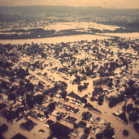 Wilkes-Barre, PA - Military Helicopter Aerial - Hurricane Agnes Flood